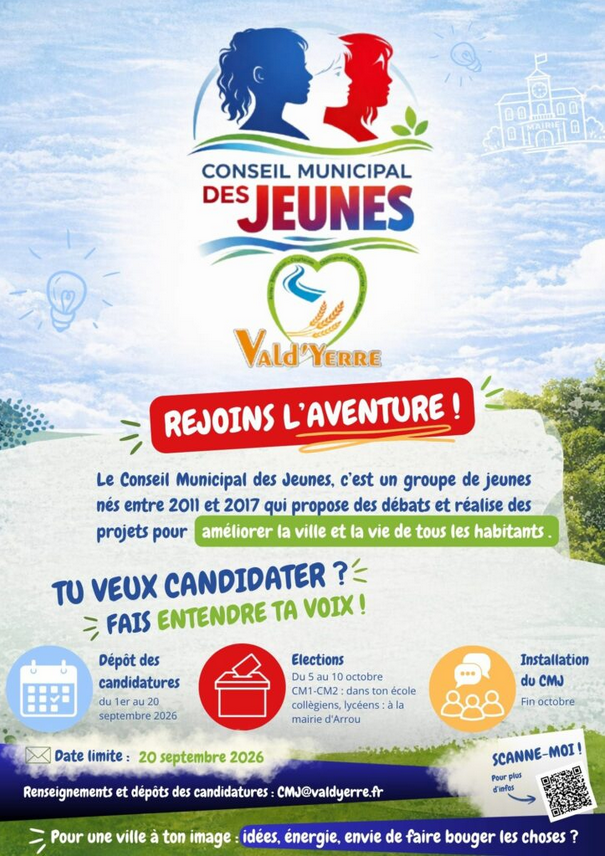 Vald'Yerre lance un appel à candidatures pour constituer son nouveau Conseil municipal des jeunes, ouvert aux habitants nés entre 2011 et 2017. - Écho de Brou