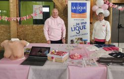Patrick Dall'Olmo, secrétaire général, et Claude Eschmann, présidente du comité d'Eure-et-Loir de la Ligue contre le cancer.